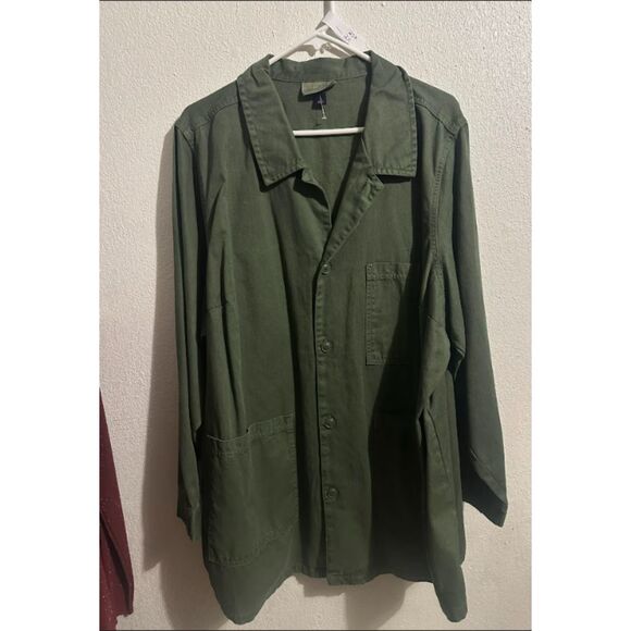 232 Universal Thread Olive Green Utility Jacket with Front Pockets - Picture 2 of 5